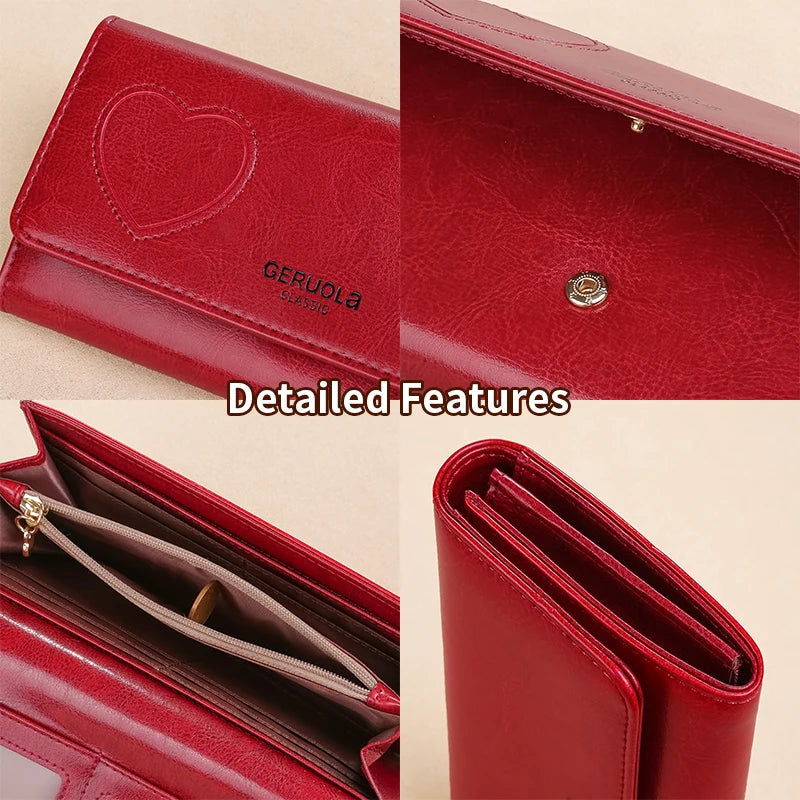 Wallet – RFID Anti-Theft – Leather Split Cow – Large Capacity | KIMLUD