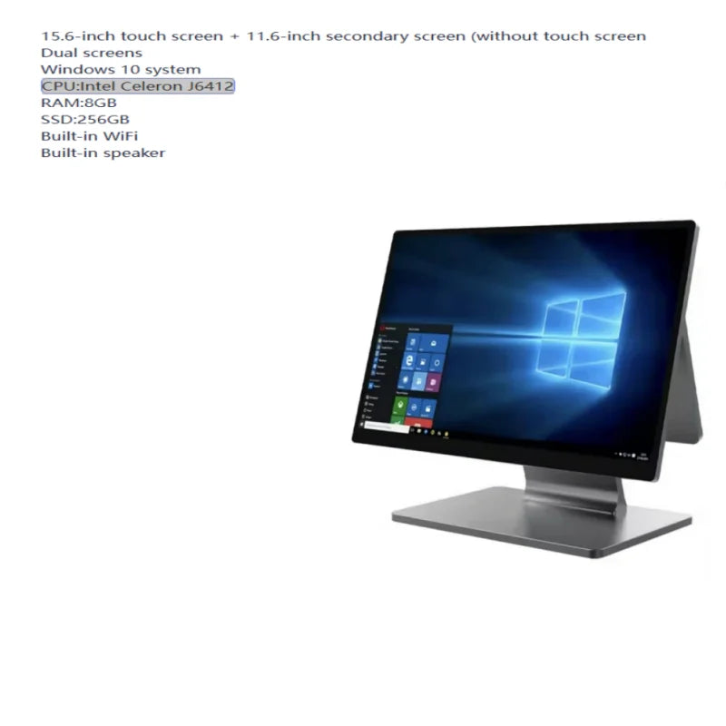 NEW 1366 * 768 Resolution 15.6 Inch Touch Screen Desktop Pos Terminal Cash Register Pos System All in One Windows 10