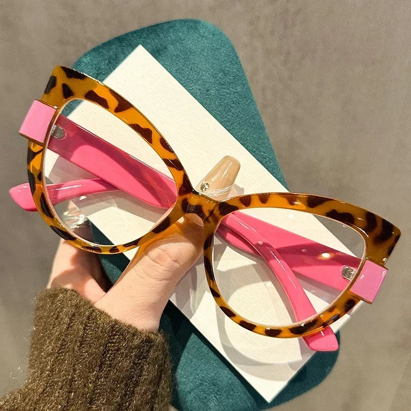 Color Blocking Cat-Eye Glasses — Multi-Color | KIMLUD
