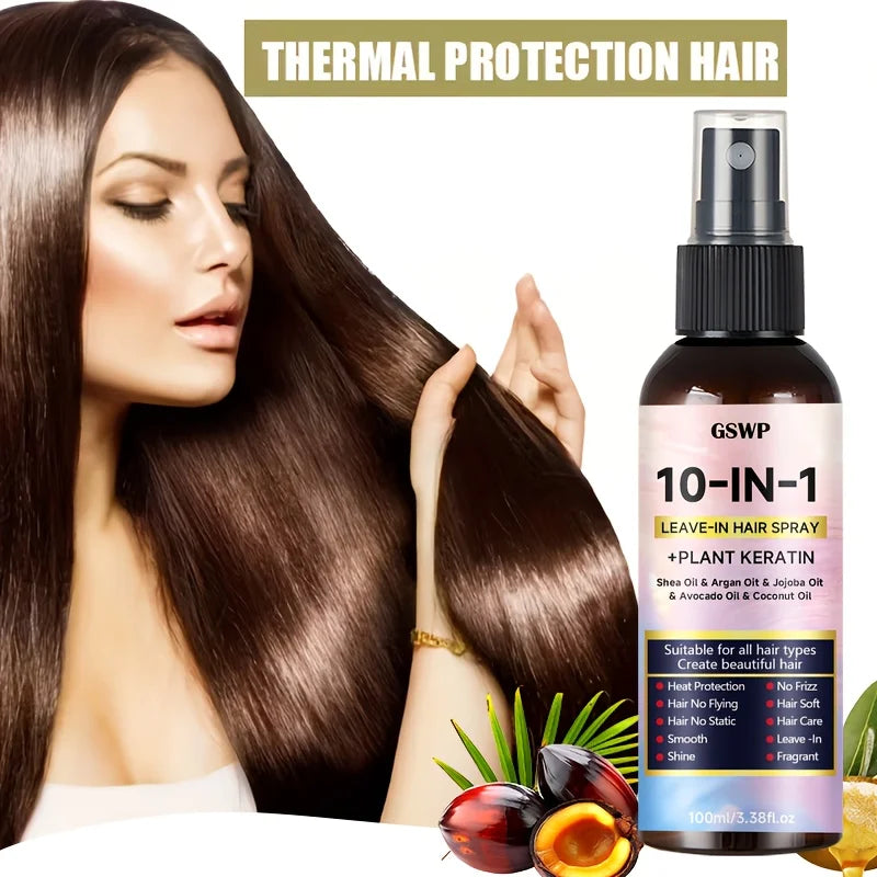 Argan Oil Leave-In Hair Spray 10-In-1 — Amber | KIMLUD