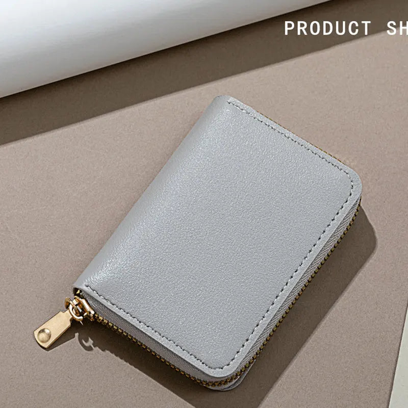 Cloth Card Bag Zippered Vertical Organizer — Black | KIMLUD