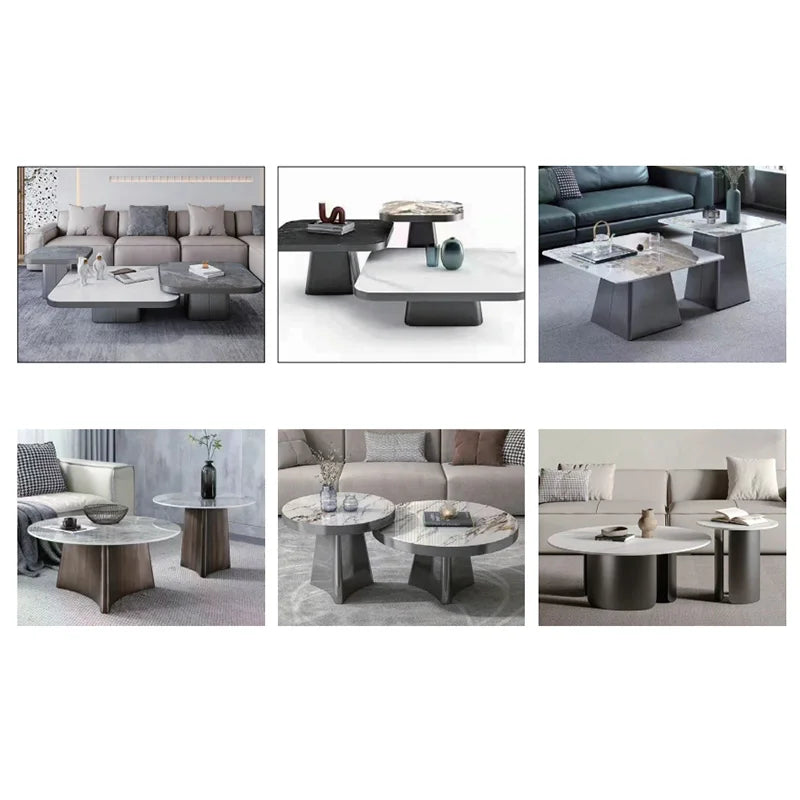 Modern Italian-Luxury Living Room Coffee Table Set With Gold Finish — Gold | KIMLUD
