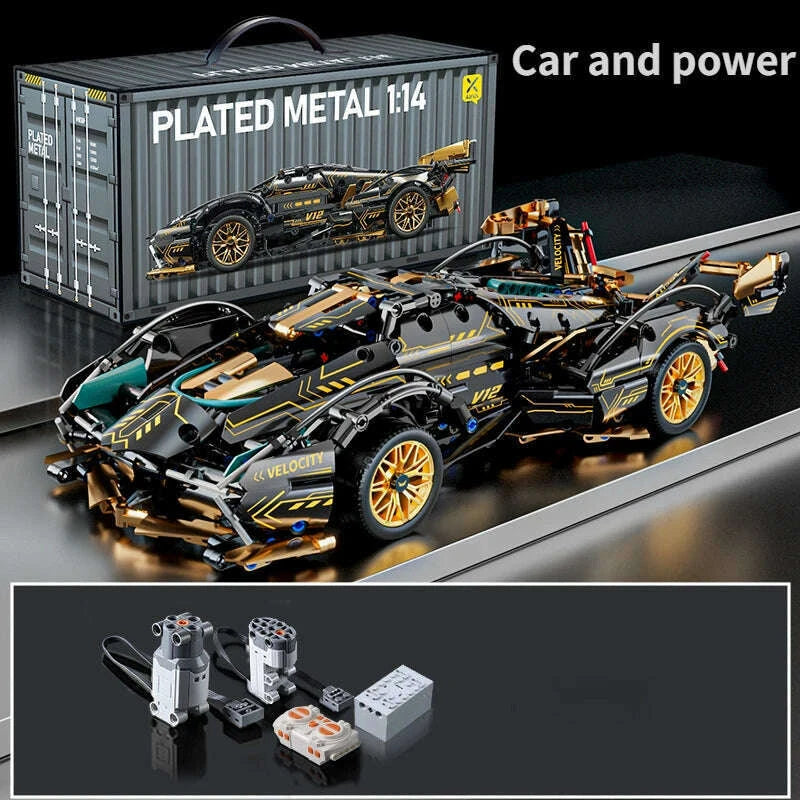 black-v12-block-roadster-rc-tech-racer-114diy-roadster-building-block-assembly-block-car-toy-birthday-giftkimlud-womens-fashion-34620448