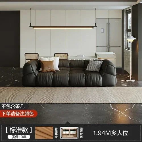 Puff Leather Sofa Bedrooms Comfortable Reclining Luxury Designer Lazy Sofa Modern Minimalist Sofy Do Salonu Home Furniture
