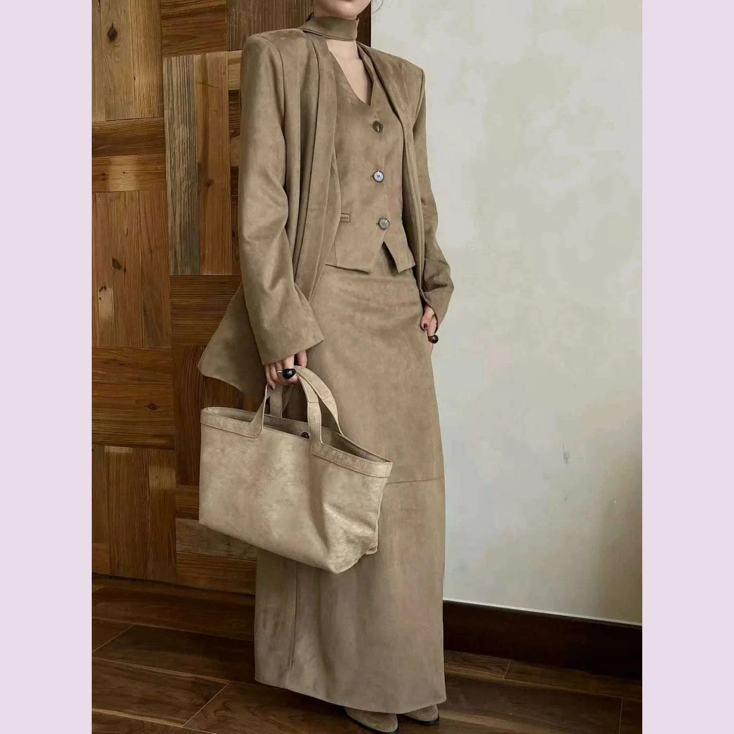 kwtx-2025-womens-3-pcs-suit-set-spring-fall-v-neck-blazer-single-breasted-vest-ribbon-tie-skirt-solid-color-elegant-retrokimlud-womens-fashion-34628575