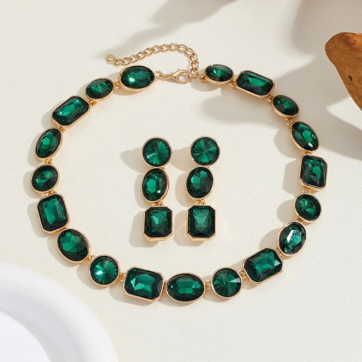 Industrial Metal Geometric Jewelry Set — Gold | KIMLUD