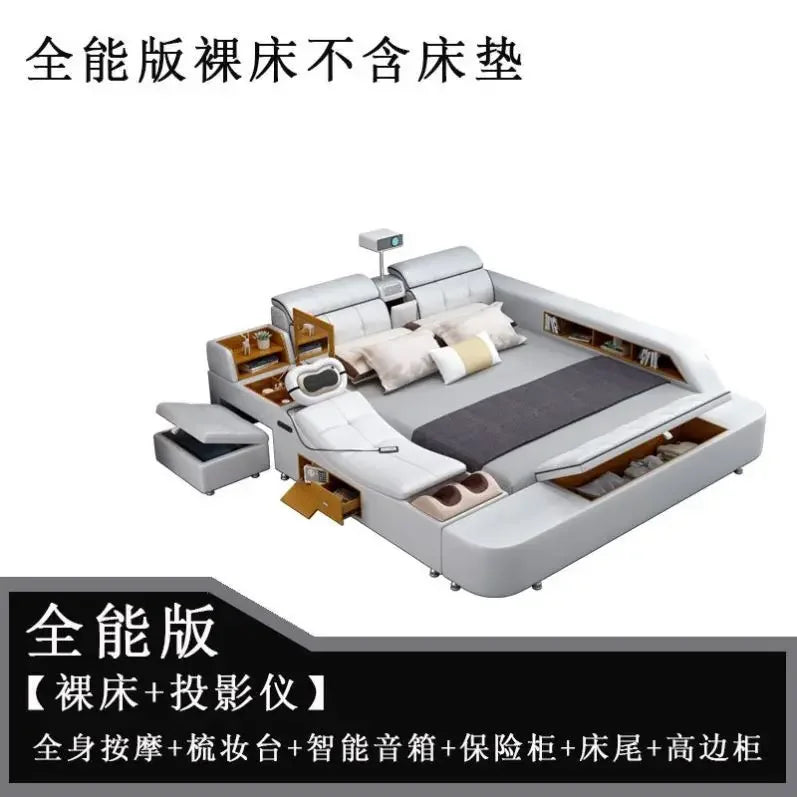 Double Smart Bed Modern Storage Queen Multifunctional Beauty Luxury Bed Sun Princess Sex Sleeping Camas De Casal Home Furniture