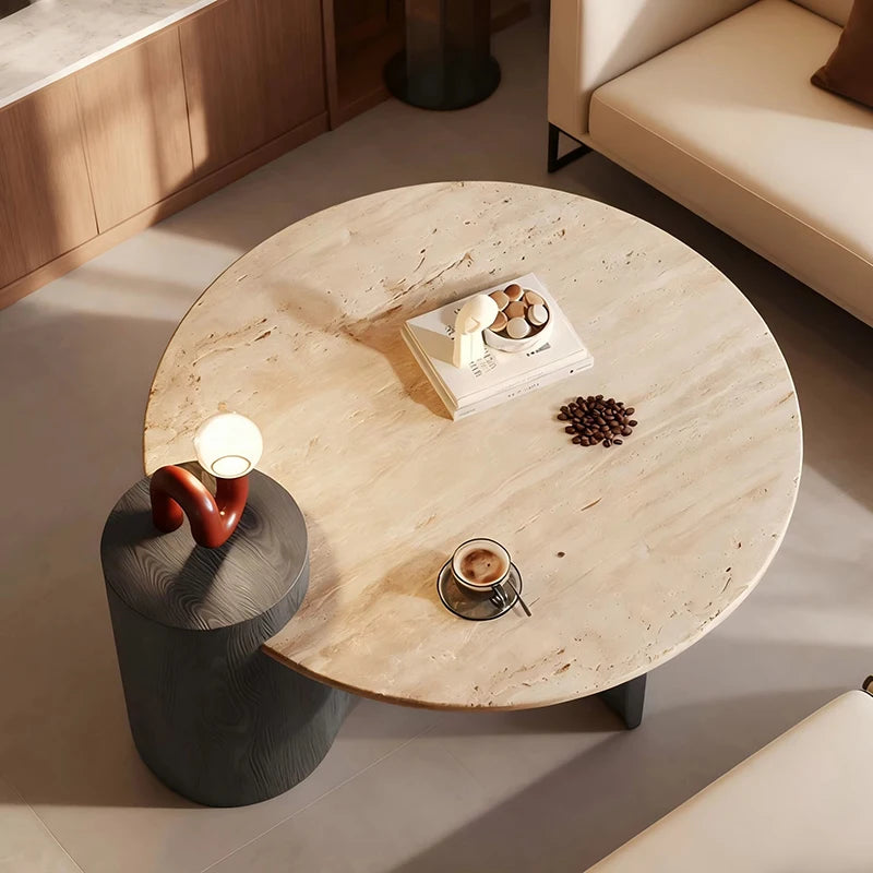 Antique Wood Coffee Table Designer Minimalist Aesthetic — Ivory | KIMLUD