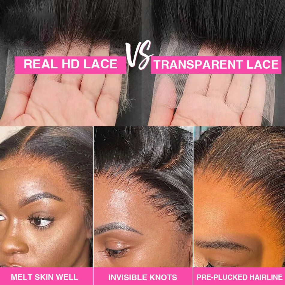 HD Transparent Lace Front Wig 13x6 Body Wave — Black | KIMLUD