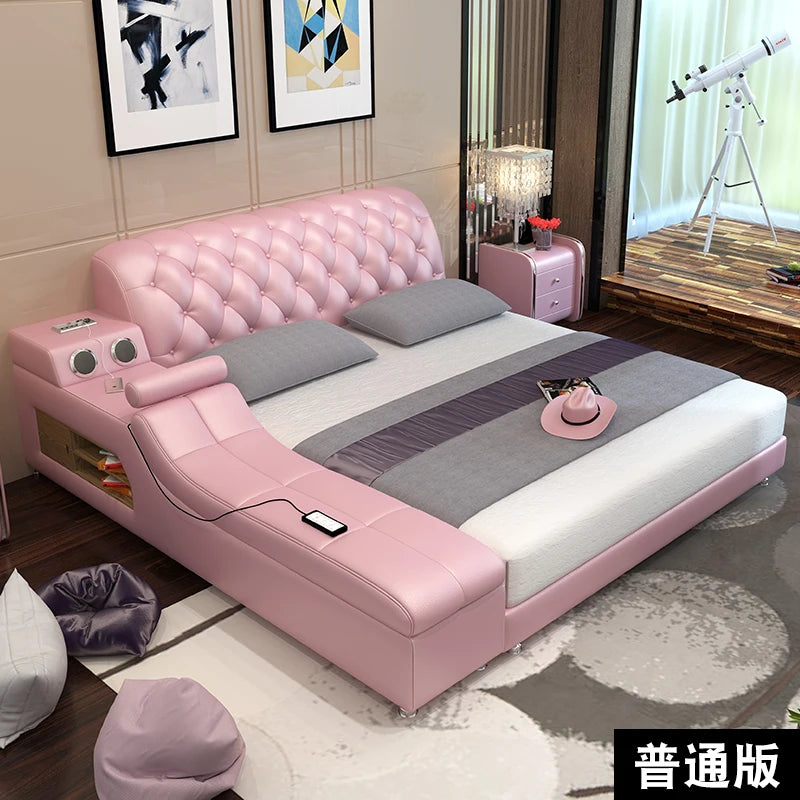 Massage chair double beds frame headboard frame twin luxury multifunctional beds king size storage modern bedroom furniture