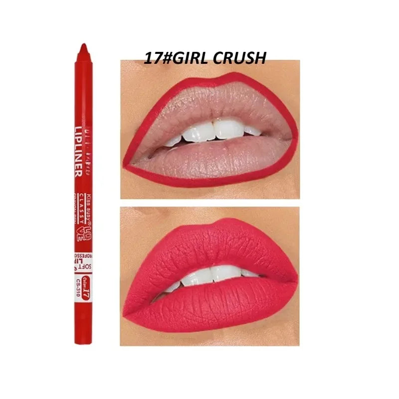 20 Color Waterproof Matte Lipliner Pencil Natural Violet Pro Lip Liner Makeup Nude Lips Contour High Pigment Lipstick Cosemetics