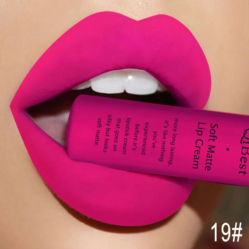 Matte Liquid Lipstick Velvet Finish Waterproof Long-Lasting Lip Stain — Red | KIMLUD