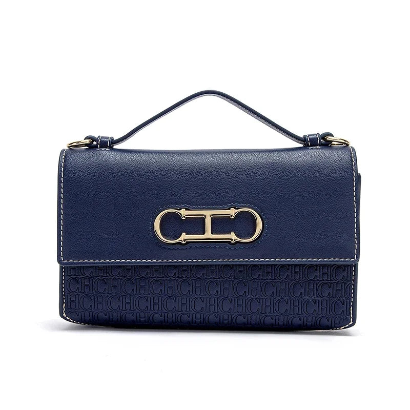 Leather Letter Print Crossbody Bag — Black | KIMLUD