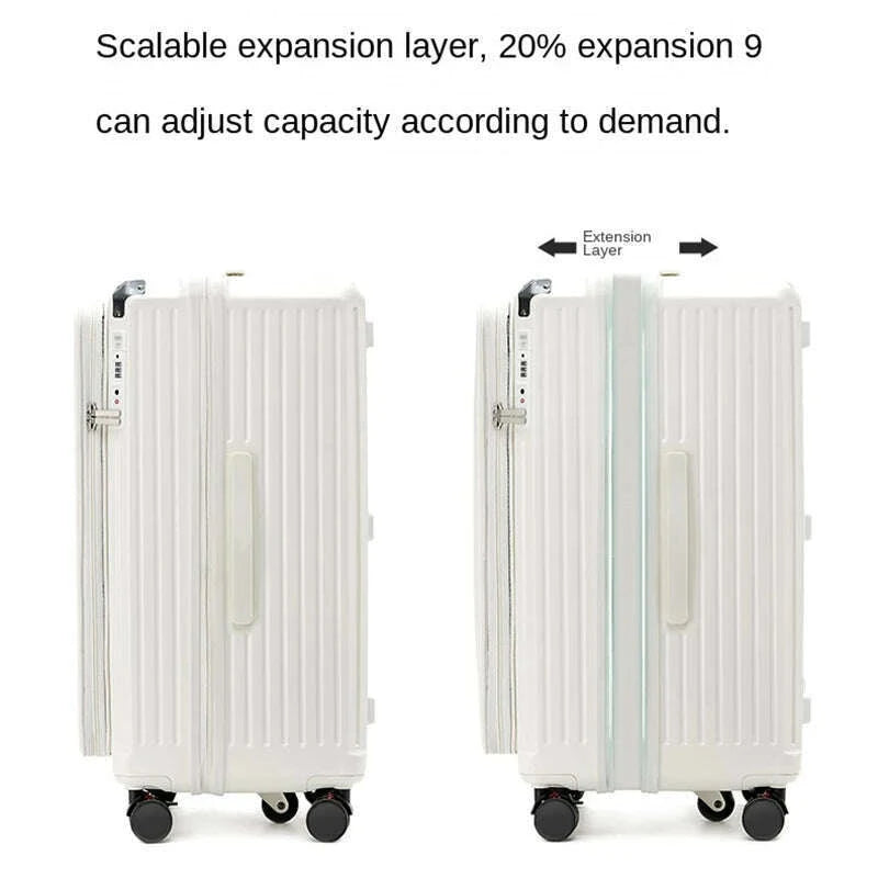 2025-new-side-opening-suitcase-pc-large-capacity-luggage-with-usb-cup-holder-34-inch-password-trolley-case-20-travel-suitcaseskimlud-womens-fashion-34612930