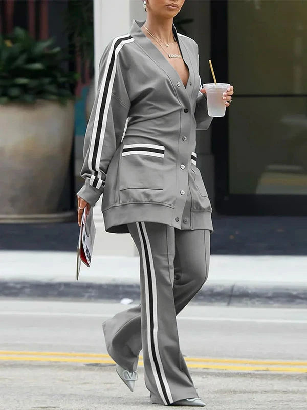 Stretch-Knit Polyester Spandex Jacket Raglan Sleeve Color Block V-Neck — Gray | KIMLUD
