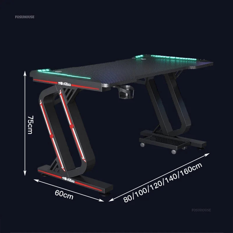 Minimalist Carbon Fiber Computer Desks for Bedroom Single Desktop Gaming Desk Nordic Office Furniture Home Study Reading Desk H