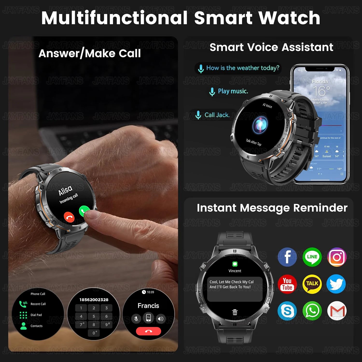 2025 NEW For XIAOMI Outdoor Military GPS Smartwatch Men 1.73"HD Screen Compass 1000MAH Heart Rate BT Call 10M Waterproof Watches