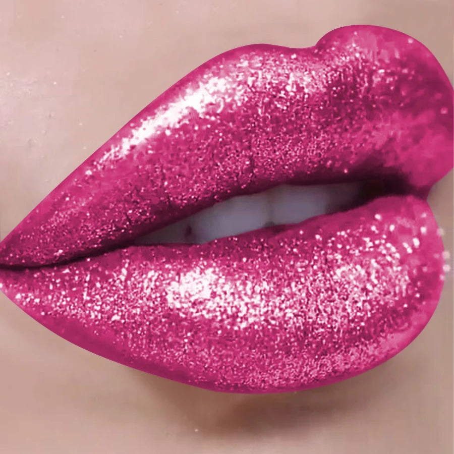 18 Colors Diamonds Glitter Lip Gloss Long Lasting Waterproof Liquid Lipstick Pearl Shining Lip Color Sparking Lip Makeup Women