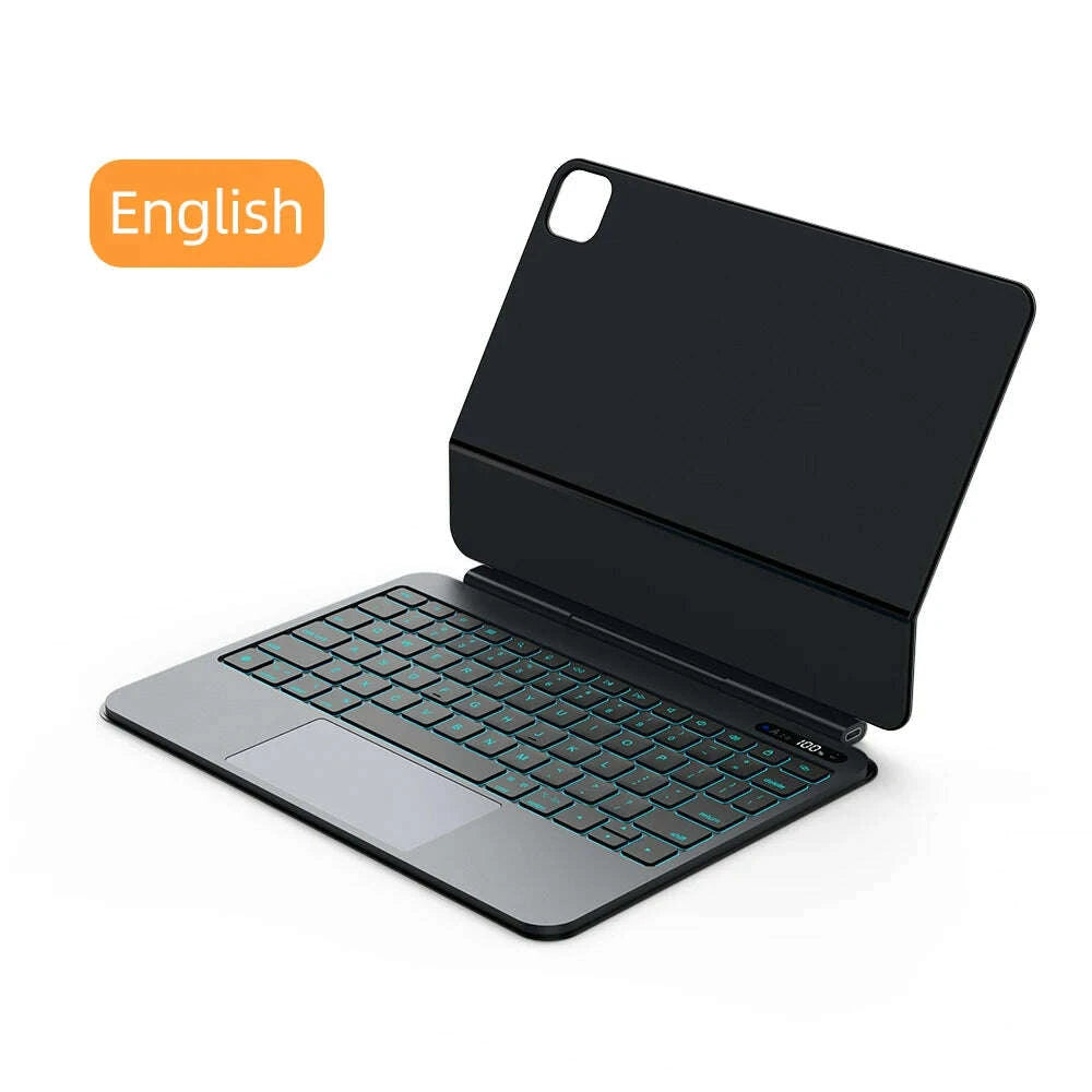 KIMLUD, GOOJODOQ Ultra Thin Magic Keyboard for iPad Pro 11 Air 11 M3/M2 Pro 12.9 Pro 13 Pad A16 Glass Trackpad Aluminum Alloy Keyboard, KIMLUD Womens Clothes