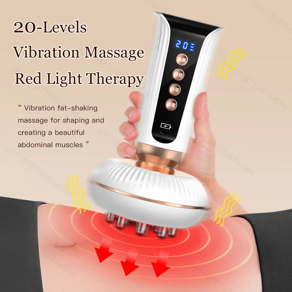 Ems Multifunctional Massage Brush Red Light Heating Waist Back Lymphatic Drainage Massager Meridian Brush Fat Rreducer Scraping