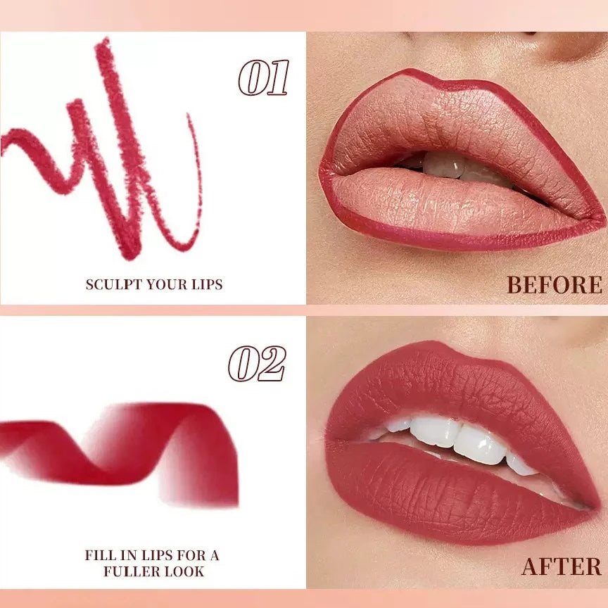 Lip Liner – Long-Lasting Waterproof 2-In-1 Lip Liner And Lipstick Pencil | KIMLUD