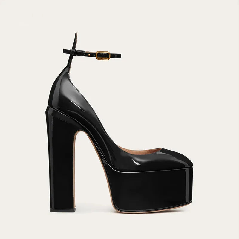 New Brand Women's Shoes Super High Heel Party Fashion Thick Sole Leather Shoes Bridal Shoes Wedding Party Shoes Women Summer