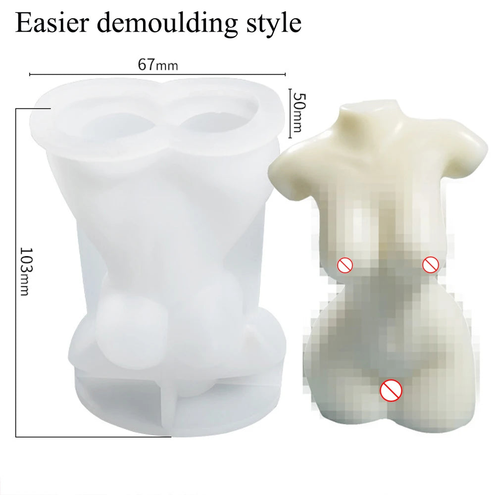 KIMLUD, 3D Body Silicone Candle Mold DIY Creative Men Women Human Plaster Epoxy Resin Aromath Soap Molds Art Craft Home Decoration, KIMLUD Womens Clothes