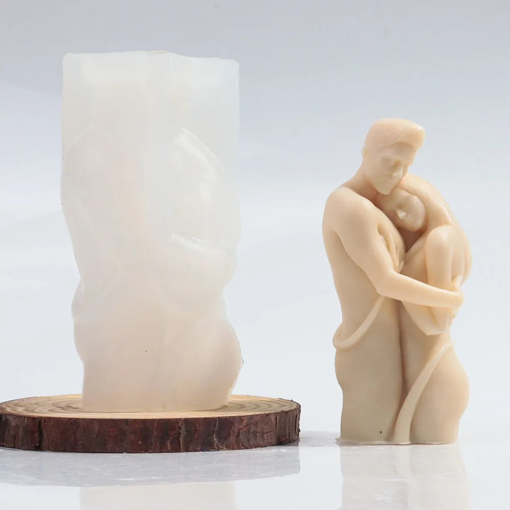 Embrace Lovers Portrait Candle Silicone Mold 3D Handmade Abstract Scented Candle Gypsum Resin Making Mould Craft Home Decor Gift