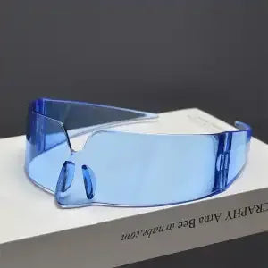 Cyberpunk Frameless Resin Sunglasses — Red | KIMLUD