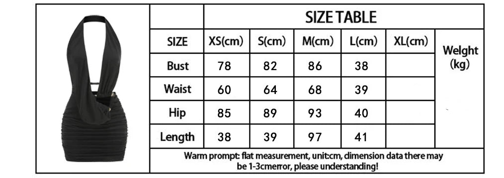 Mini Dress – Backless – Polyester – Black | KIMLUD