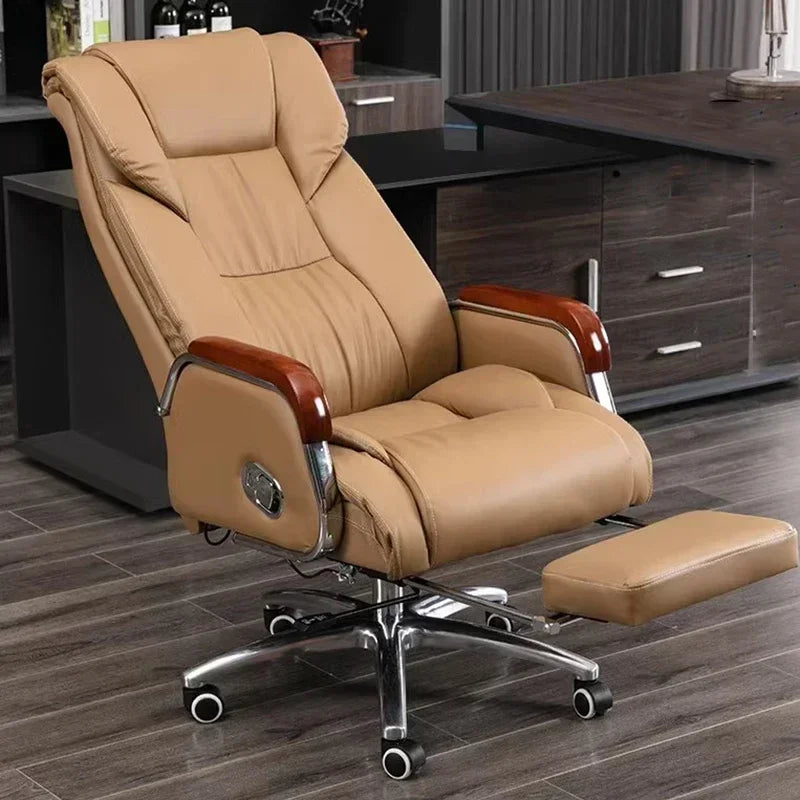 Retro Executive Leather Chair Armchairs Editor Choises Fashion Aluminium Office Chair Working Relax Silla Escritorio