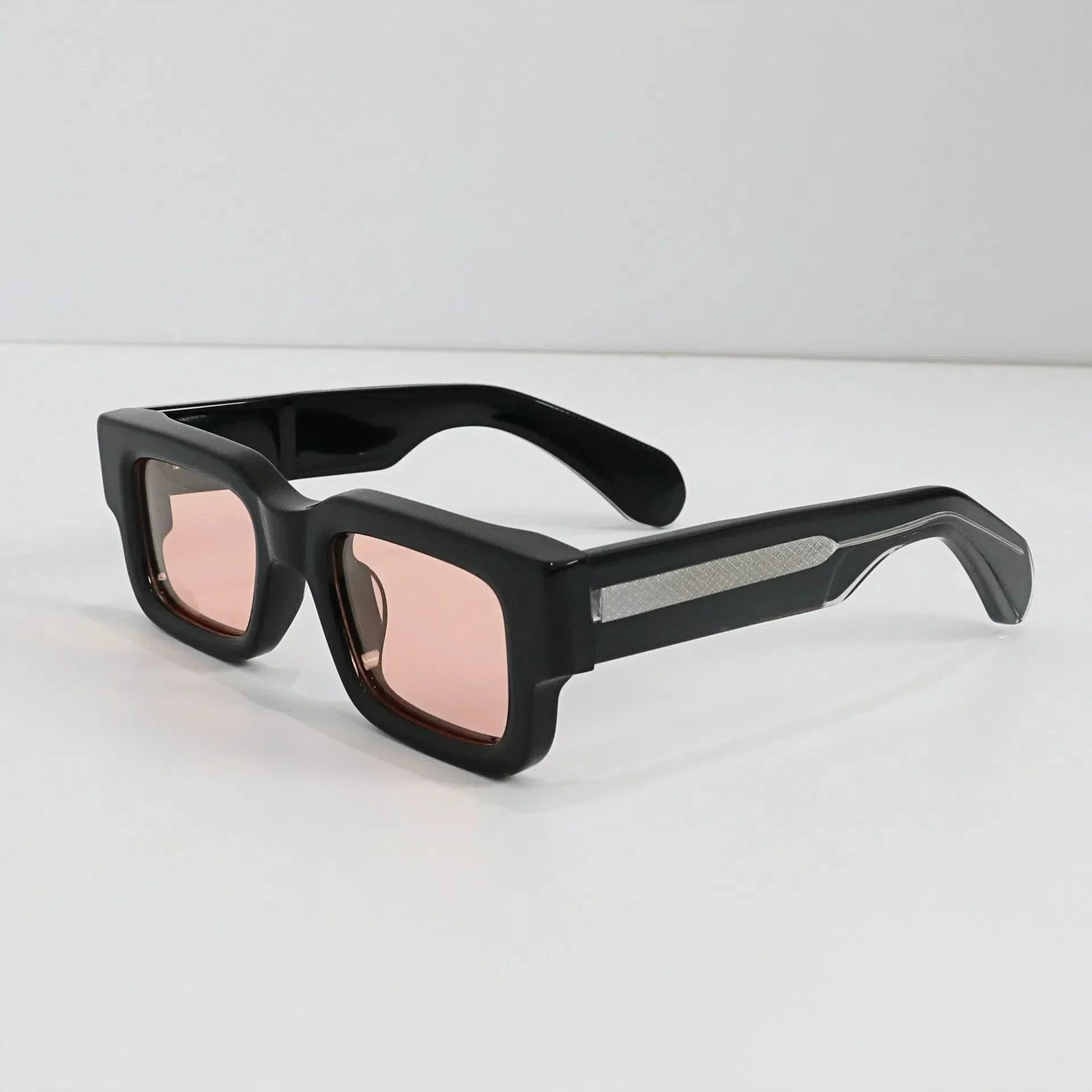 Square Polarized Sunglasses Original Acetate Frame — Black | KIMLUD