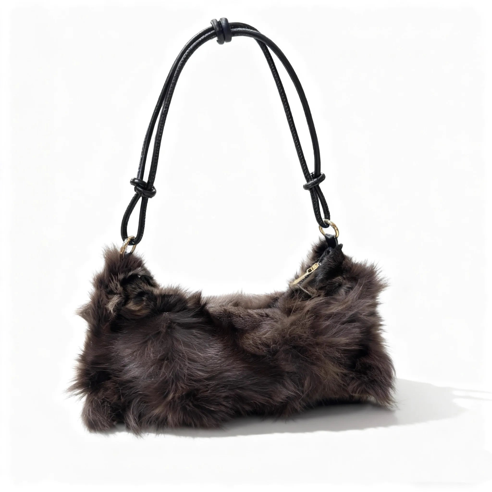 Winter Fox Fur Bag Women's Bag Fashion Handbag Ladies Bags Purses Women Shoulder Bag Real Silver Fox Fur Messenger Bags