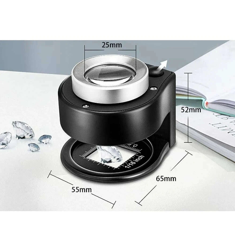 KIMLUD, 60x magnifying glass USB rechargeable Magnifier Glass Optical Glass Lens Loupe with 6 LED UV lights for Coin Stamps Jewelry, KIMLUD Womens Clothes