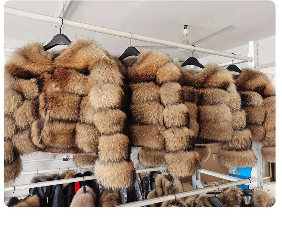 KIMLUD, MAOMAOKONG Super Hot Winter Women Luxury Thick Real Raccoon Fur Coat Natural Fox Fur Jacket Plus Size Furry Jackets Female Vest, KIMLUD Womens Clothes