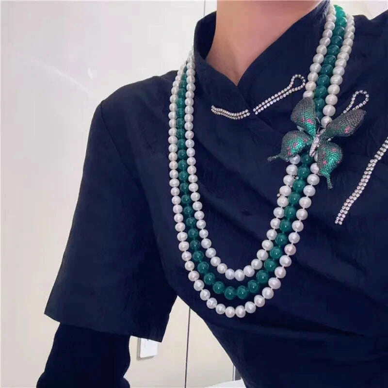 3rows-freshwater-pearl-white-near-round-7-8mm-green-jade-round-necklace-80cm-kimlud-kimlud-33912924