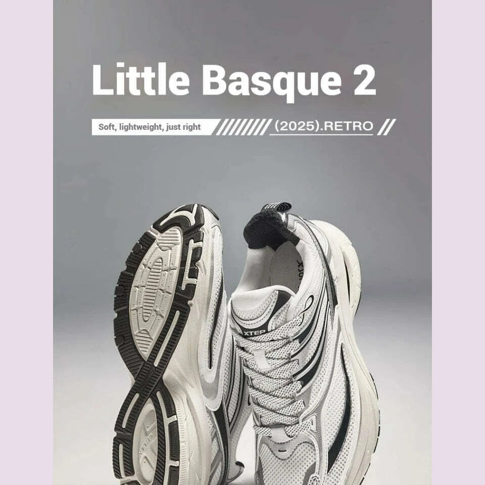 KIMLUD, Xtep Little Basque 2 Casual Shoes for Men 2025 Summer Vintage Breathable Comfortable Non-Slip Durability Sneakers 875219320017, KIMLUD Womens Clothes