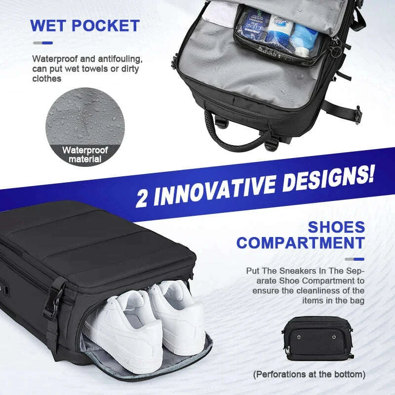 KIMLUD, Large Travel Backpack for Men,Airline Flight Approved Waterproof Laptop Backpack,Anti Theft Carry on Backpack, Hiking Backpack, KIMLUD Womens Clothes