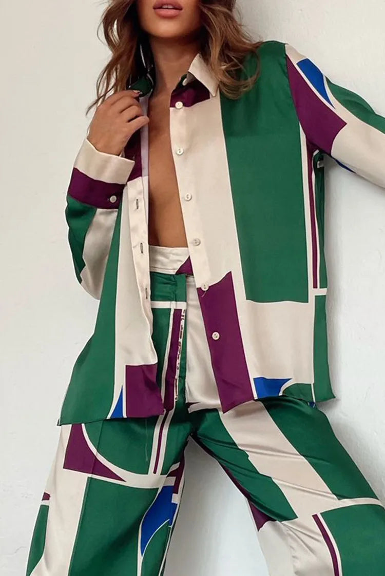 Spring New Two Piece Sets African Sets For Women New African Print Elastic Baggy Pants Rock Style Famous Suit Lady Outfits