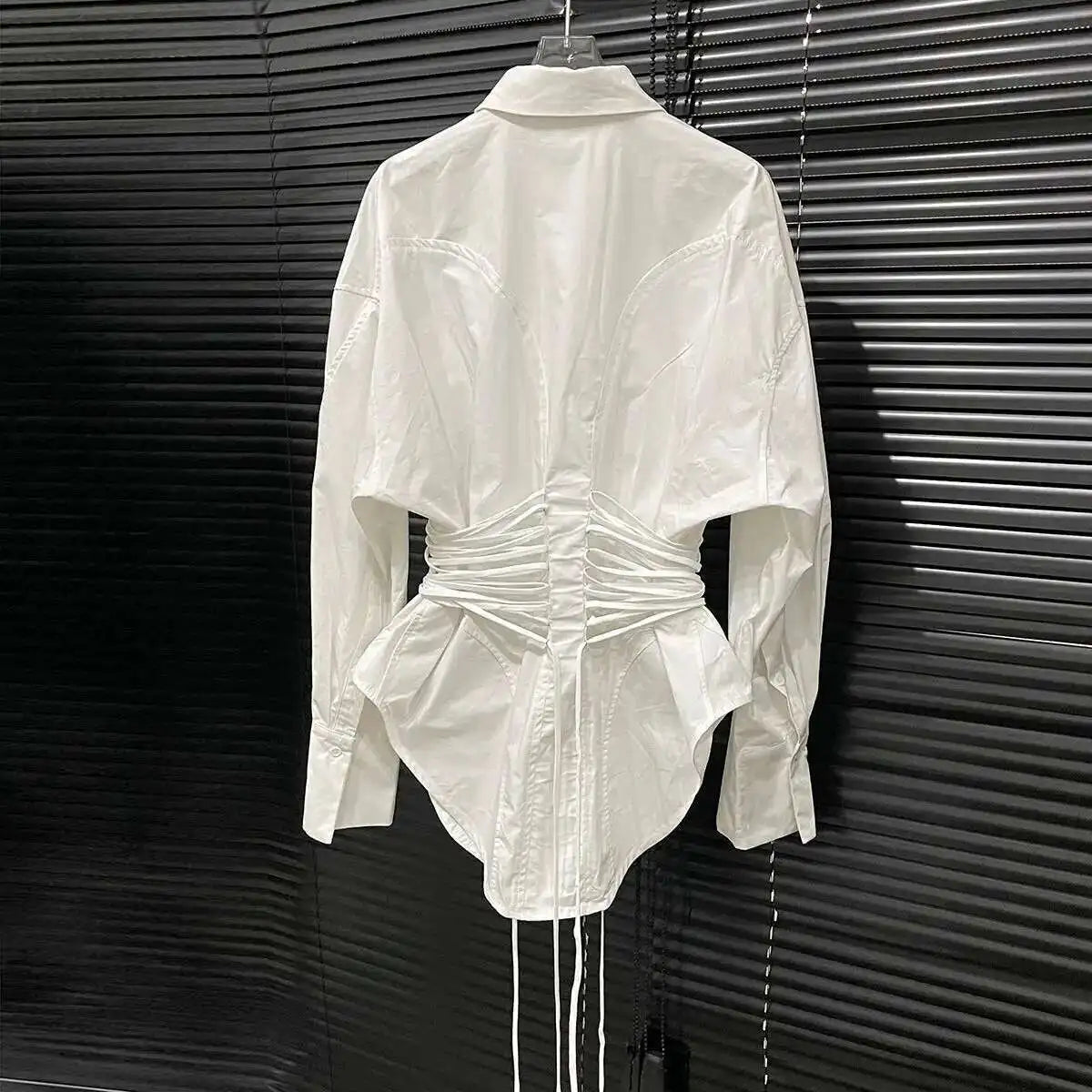 Long Sleeve Shirt – Waist Strap – Loose Silhouette | KIMLUD