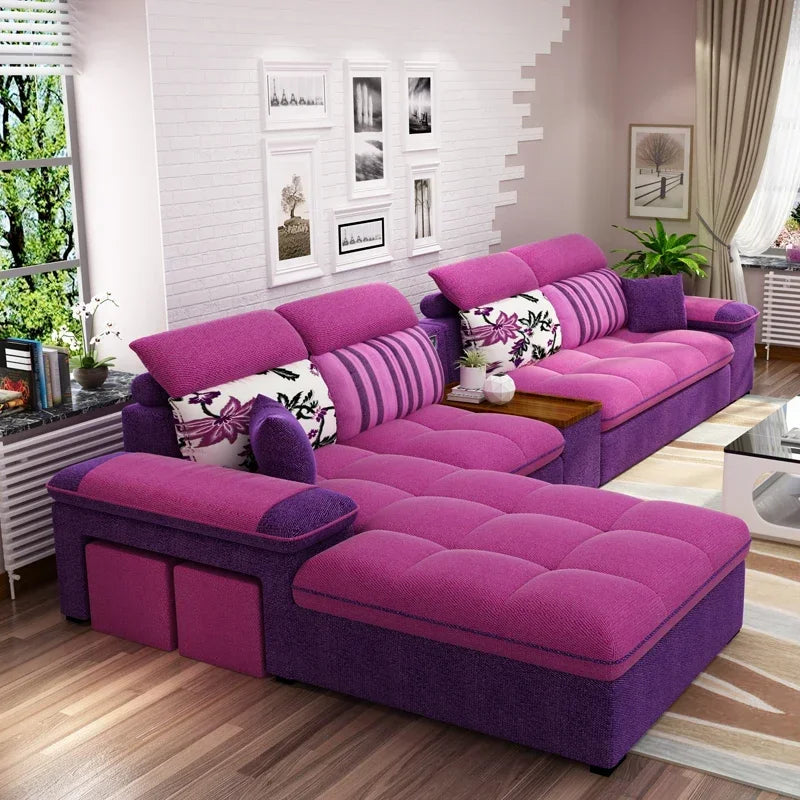 A Klassische stoff sofa moderne weiß wohnzimmer möbel sofa set l form hochzeit Sectional Sofa