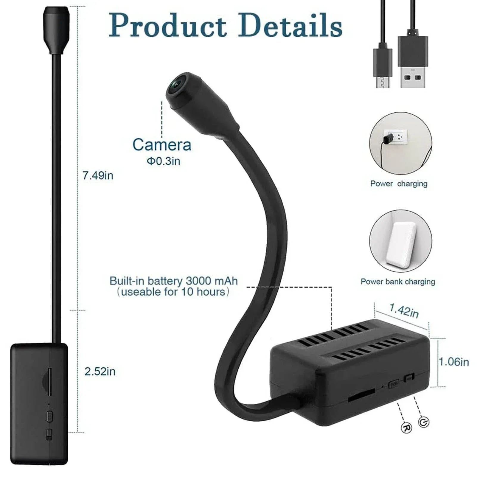 Mini Wifi HD 1080P Surveillance Camera with Adjustable Lens Remote Monitoring Home Security Wireless IP Camera Loop Record Cam