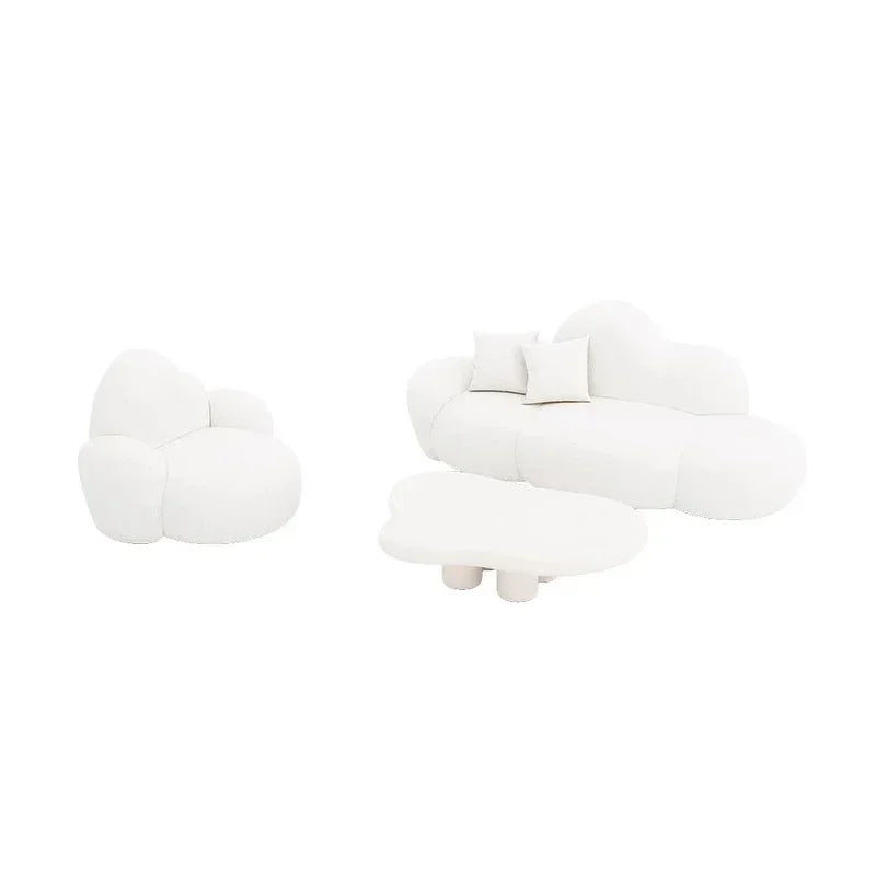 Lambswool Modern Sofa Mid Century Luxe Comfort Quiet Luxury Upholstery — White | KIMLUD