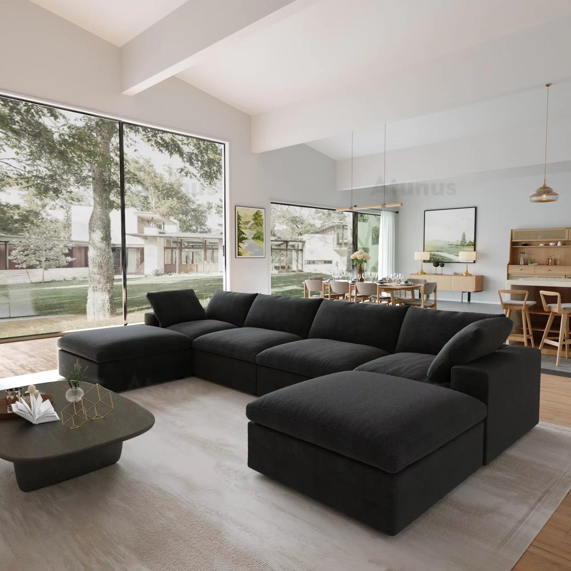 A Modern U-shaped corner sofa furniture Modular combination sofa Luxury sofas and sofas