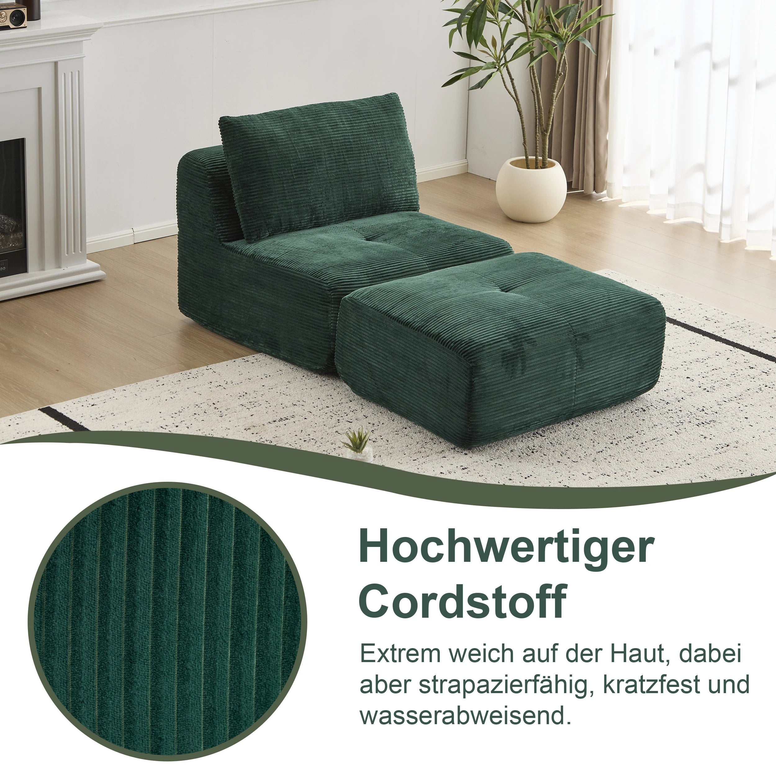 Corduroy Sofa Bed,Comfortable Small Single Sofa,Compression Sofa Seat,Foldable Lounger for Bedroom, Guest Room or Living Room