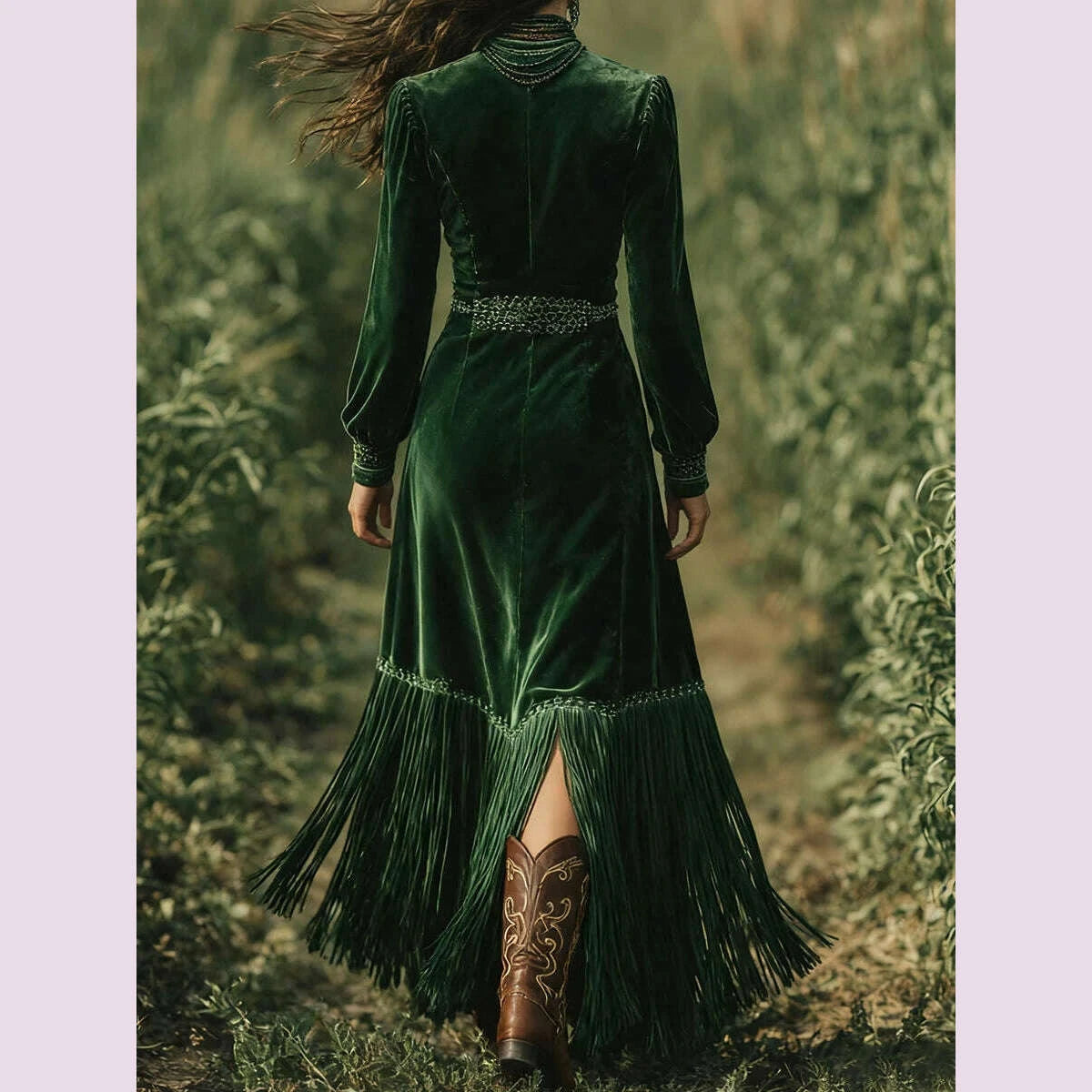 elegant-women-velvet-dress-fringe-hem-sexy-v-neck-long-sleeve-boho-high-waist-lantern-sleeves-a-line-evening-party-maxi-dresskimlud-womens-fashion-34628471