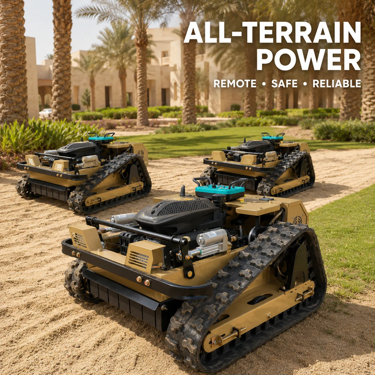 Tracked Lawn Mower – Remote Control – Cordless Self Propelled | KIMLUD