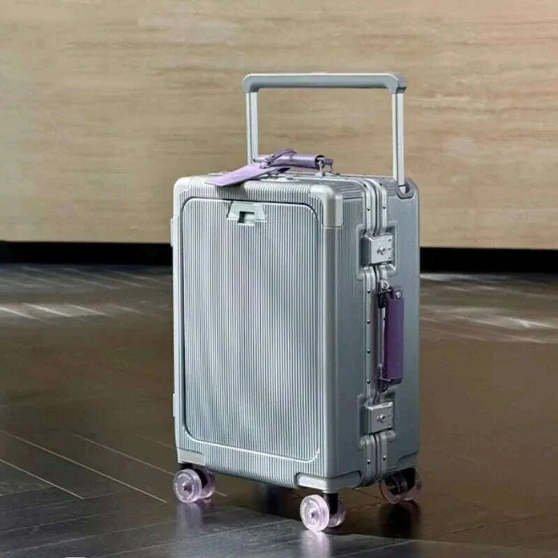 front-opening-pocket-rolling-luggage-aluminum-frame-wide-handle-trolley-suitcase-with-colorful-silent-wheels-usb-charging-plugkimlud-womens-fashion-34614823