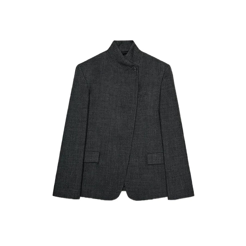 Elegant Blazer Pants Set Women Solid V-neck Long Sleeve Button Coat Wide Leg Trousers 2025 Autumn Fashion Office Lady Outfits