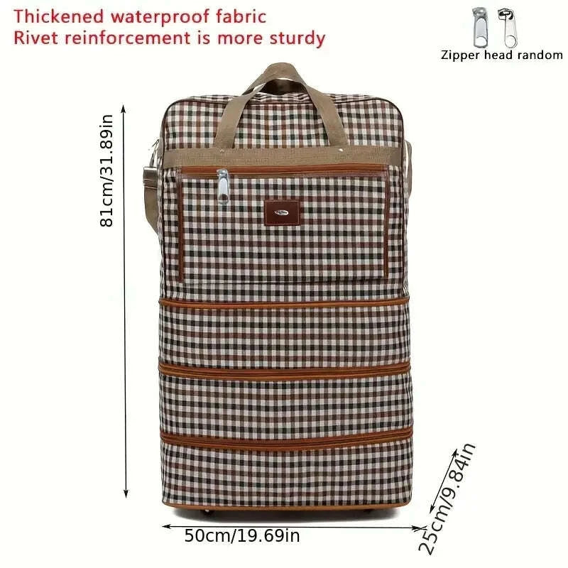 KIMLUD, Expandable Extra Large Wheeled Duffel Bag Durable, Lightweight&Multi-Layer for Easy Travel and Storage weekend or overnight bag, KIMLUD Womens Clothes